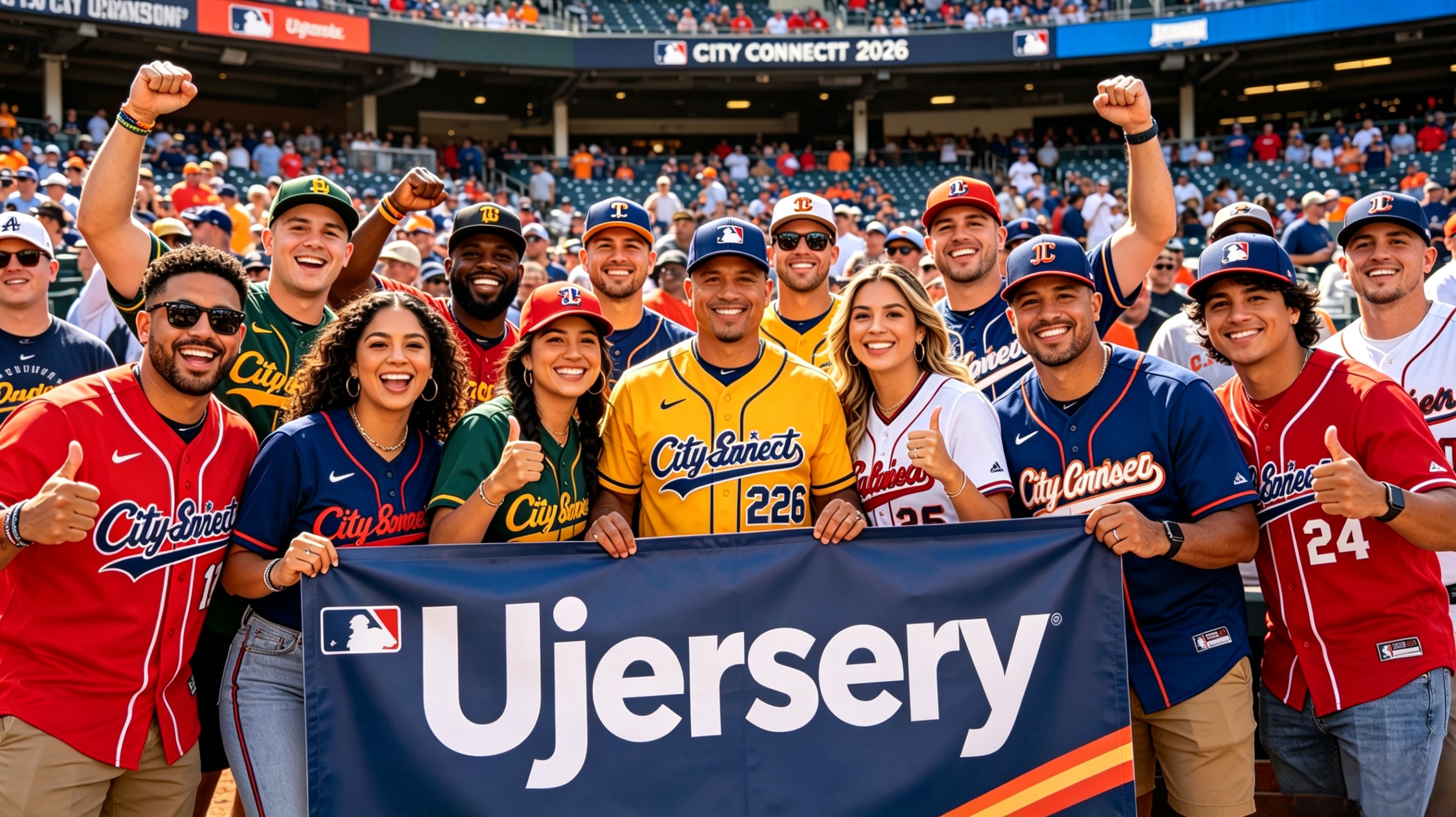 Fans wearing MLB City Connect jerseys 2026 from Ujersery