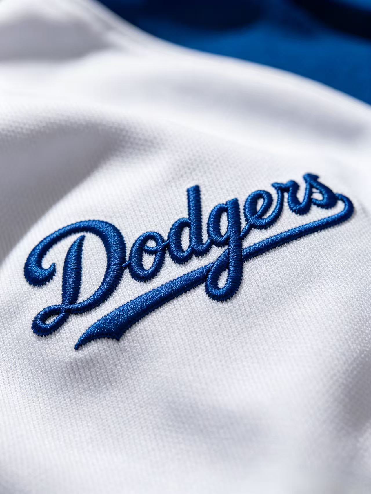 Classic Dodgers script jersey detail
