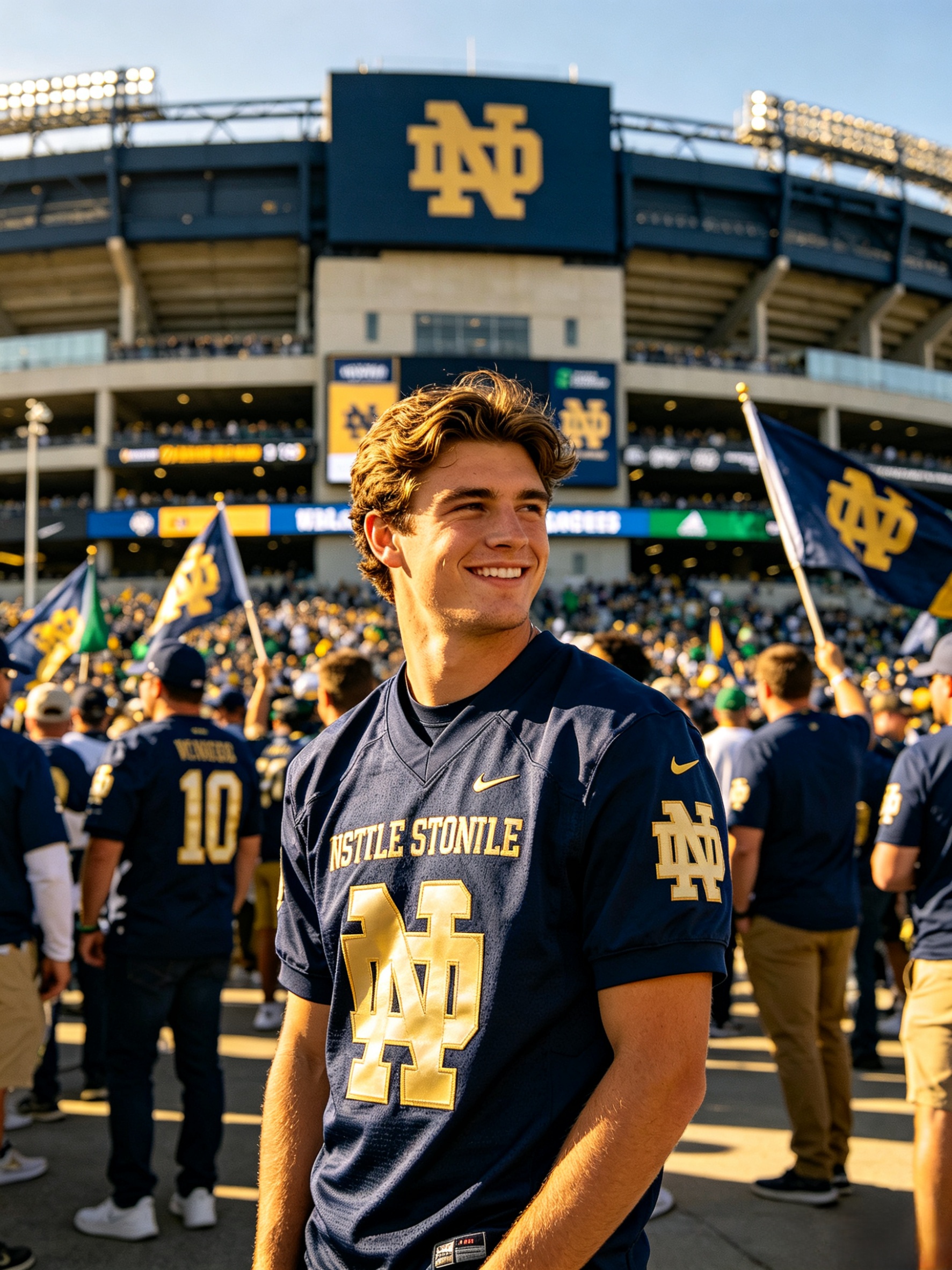 Student wearing Notre Dame apparel